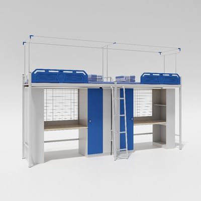 Modern design secure and stable with curtain frame double bed under the table in student apartment