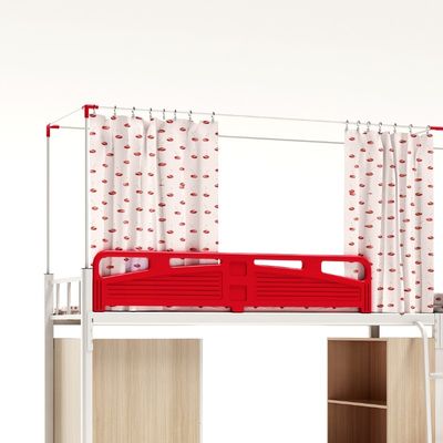 Student dormitory red and white color matching bed table with bed curtain frame and bed curtain apartment furniture