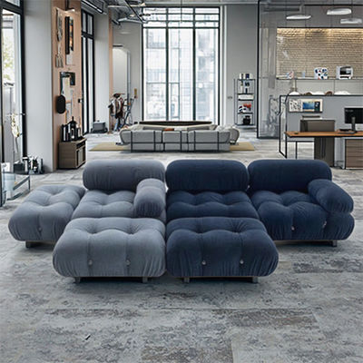 Metal Leg Nordic Fabric Sofa Light Luxury for Small Apartments Internet Living Room Bedroom Designer Square Buckle Module Sofa Combination