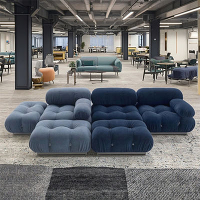 Metal Leg Nordic Fabric Sofa Light Luxury for Small Apartments Internet Living Room Bedroom Designer Square Buckle Module Sofa Combination