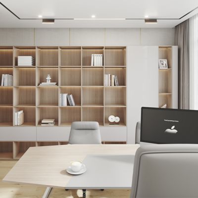 Light Colored Boss Desk, Simple And Bright Boss Desk, Foshan Origin Factory Office Furniture, Foreign Trade Export