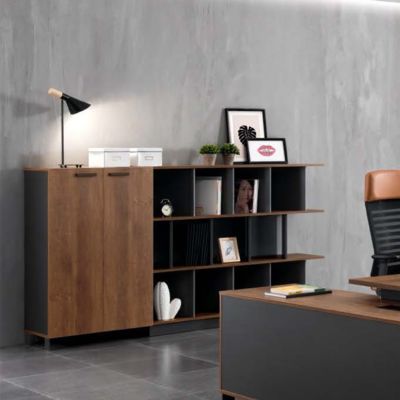 Large Capacity Sturdy Lockable Filing Cabinet, Open Layered Storage Bookshelf, Office Data Storage Cabinet