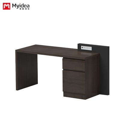New Custom Wooden Cabinet Table with Side Drawers for Single Occupancy, Office Desk Panel with Socket Workstation
