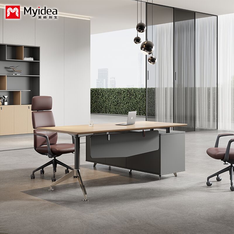 Myidea Export Foreign Trade Independent Desk with Baffle Desk Company Employee Office Desk Matching File Cabinet