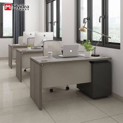 স্টোরেজ জন্য আধুনিক মিনিমালিস্ট অফিস ডেস্ক, ব্যবহারিক কম্পিউটার ডেস্ক, একতরফা স্টাফ স্ক্রিন ডেস্ক